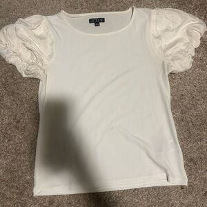 J. Crew Women's Ivory Puff Sleeve Top